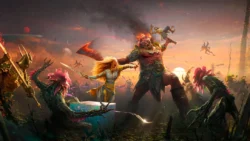 Фэй в сражении в God of War Laufey — официальная иллюстрация PlayStation