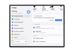 Меню Warranty and care на складном смартфоне Samsung Galaxy