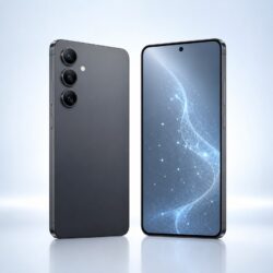 Современный смартфон с тройной камерой